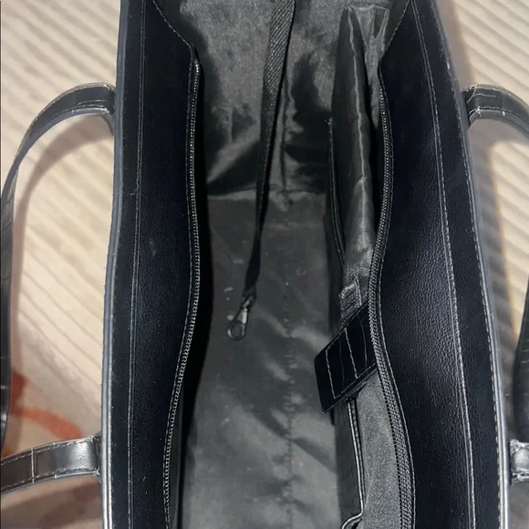 BEIS Black Croc Embossed Tote Bag - Picture 5 of 12